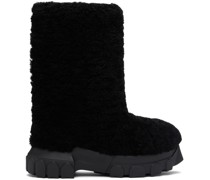 Black Shearling Lunar Tractor Boots