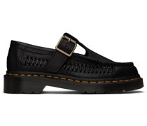 Black Adrian T-Bar Leather Loafers