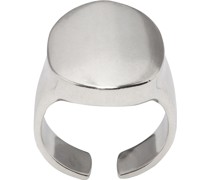 Silver Open Band Signet Ring