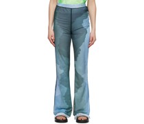Blue Polyester Lounge Pants