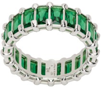 Silver & Green Baguette Eternity Ring