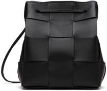 Black Small Cassette Cross-Body Bucket Bag