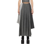 Gray Pleated Midi Skirt