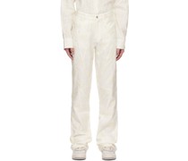 White Embroidered Trousers