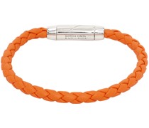 Orange Braid Leather Bracelet