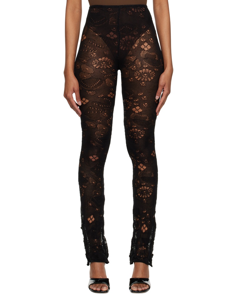 Olēnich Damen Black Cutout Trousers
