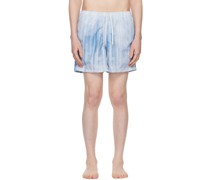 Blue Striped Swim Shorts