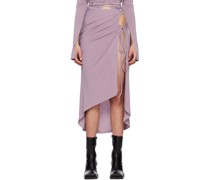 Purple Ruched Midi Skirt
