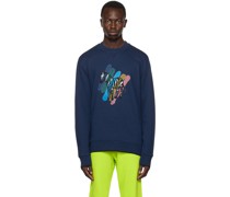 Navy Printed Sweatshirt