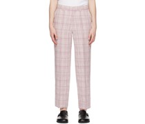 Pink & White Check Trousers