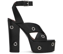 Black Eyelets Platform Sandals