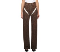 SSENSE XX Brown Cut-Out Jeans