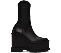 Black Cowboy Wedge Boots
