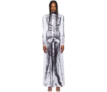 White & Black 'The Gaultier Paris' Maxi Dress