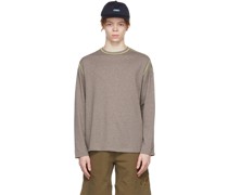Taupe Cotton Long Sleeve T-shirt