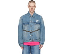 Blue Paneled Denim Jacket
