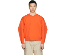 Orange Oversized Round Neck Sweatshirt