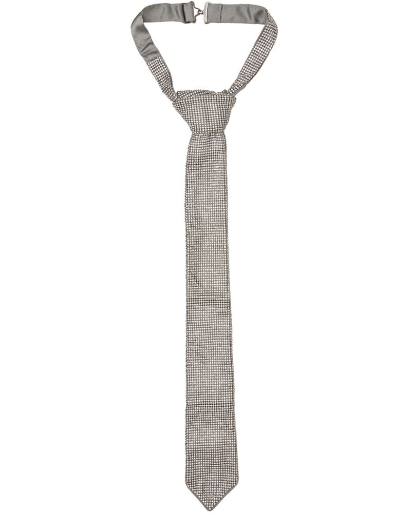 KARA Damen Silver Crystal-Cut Tie