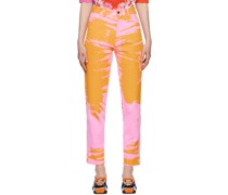 Pink & Orange Printed Jeans