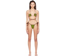 SSENSE Exclusive Green & Brown Crocheted Bikini
