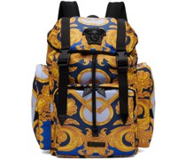 Gold & Navy Barocco Medusa Backpack