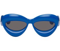 Blue Inflated Cat-Eye Sunglasses