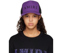 Purple & Black Embroidered Trucker Cap
