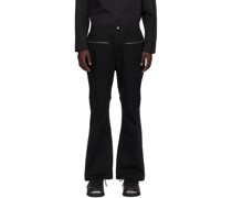 Black 3D Cut Trousers