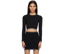 Black Crystal-Cut Sweater