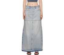 Blue Split Maxi Skirt