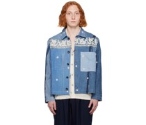 Blue Paneled Denim Jacket