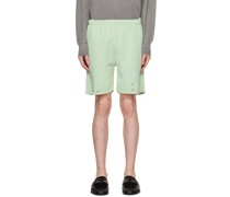 Green Snap Front Shorts