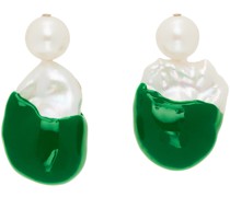 White & Green Corey Earrings