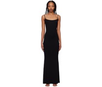 Black Soft Lounge Long Slip Dress