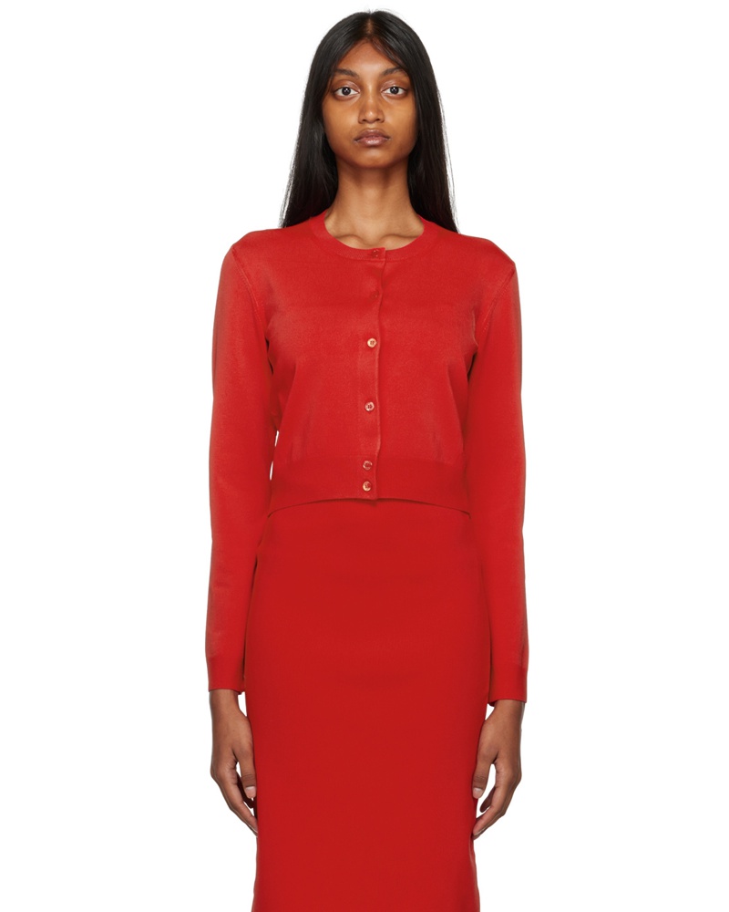 Marc Jacobs Damen Red 'The Cropped Cardigan' Cardigan