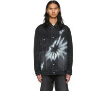Black Graphic Denim Jacket