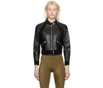 Black Cropped Leather Jacket
