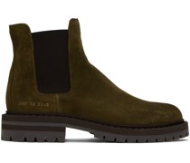 Khaki Stamped Chelsea Boots