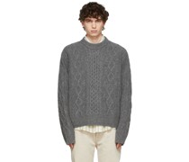Grey Cable Bound Crewneck