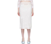 White Floral Midi Skirt