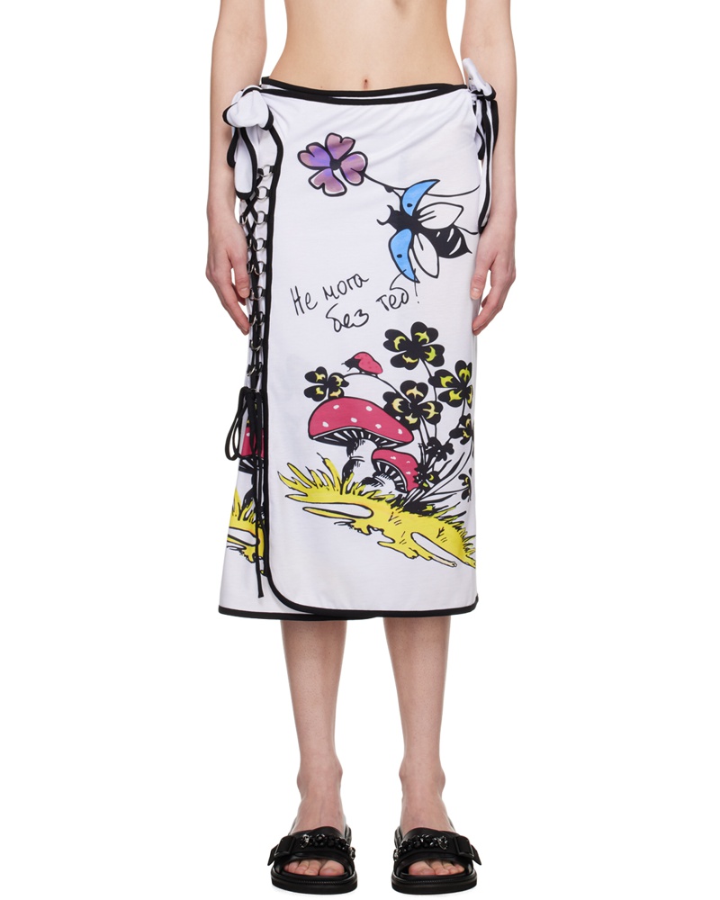 CHOPOVA LOWENA Damen SSENSE Exclusive White Mushroom Midi Skirt