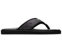 Black Signature Flip Flops