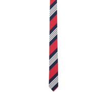 Red & Navy 4-Bar Tie