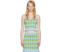 Blue Argyle Tank Top
