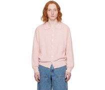 Pink Open Collar Cardigan