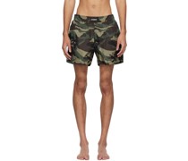 Green Camouflage Swim Shorts