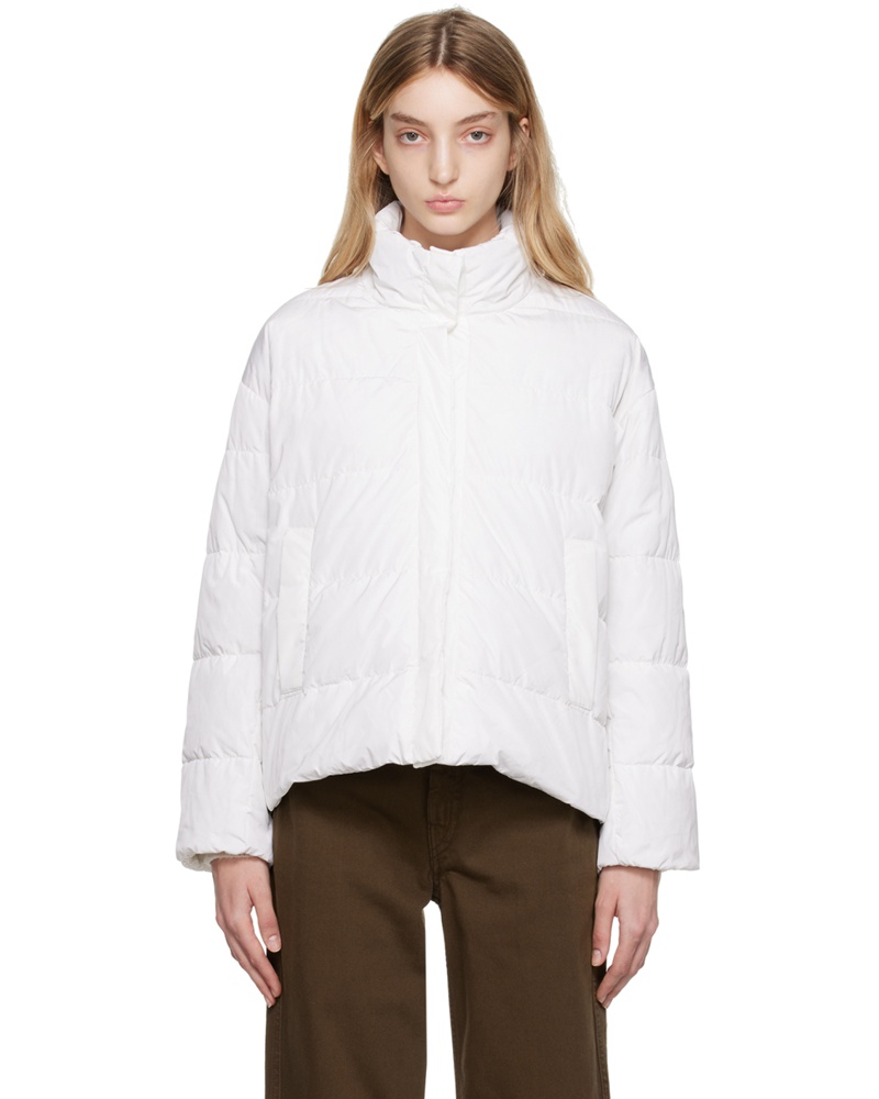 Max Mara Damen White The Cube Quilted Reversible Down Jacket