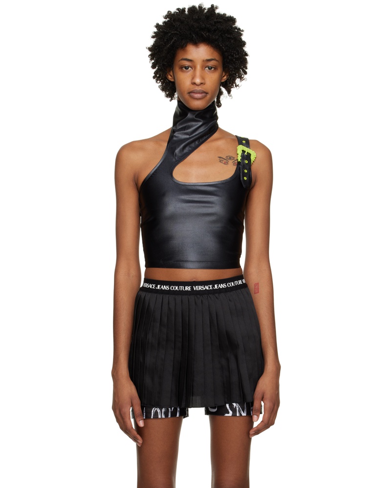 Versace Jeans Damen Black Baroque Buckle Tank Top