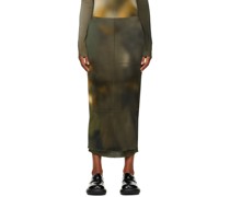 Khaki Turtle Midi Skirt