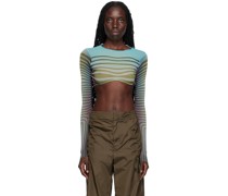 SSENSE Exclusive Blue 'The Body Morphing Crop' Long Sleeve T-Shirt